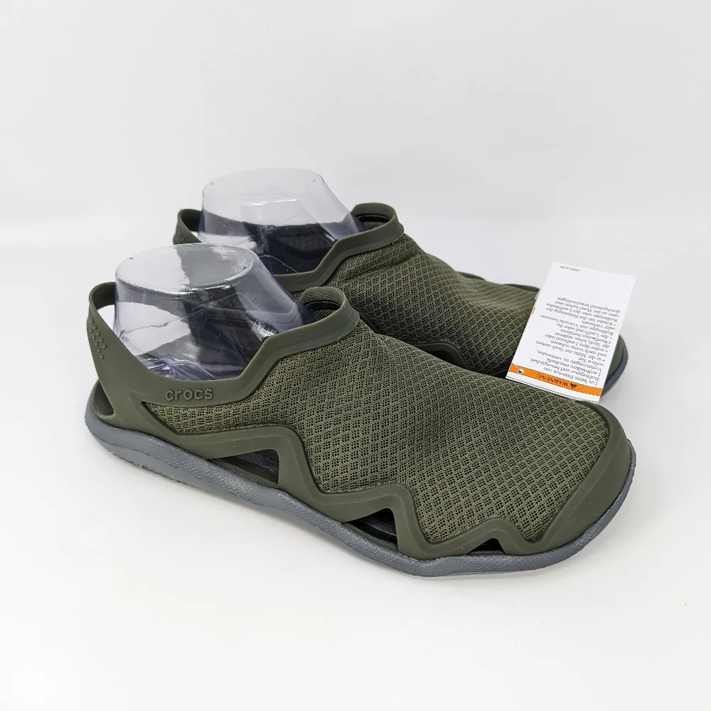 Crocs Swiftwater Mesh Wave Green Closed Toe Sandals Water‎ Shoes 205701